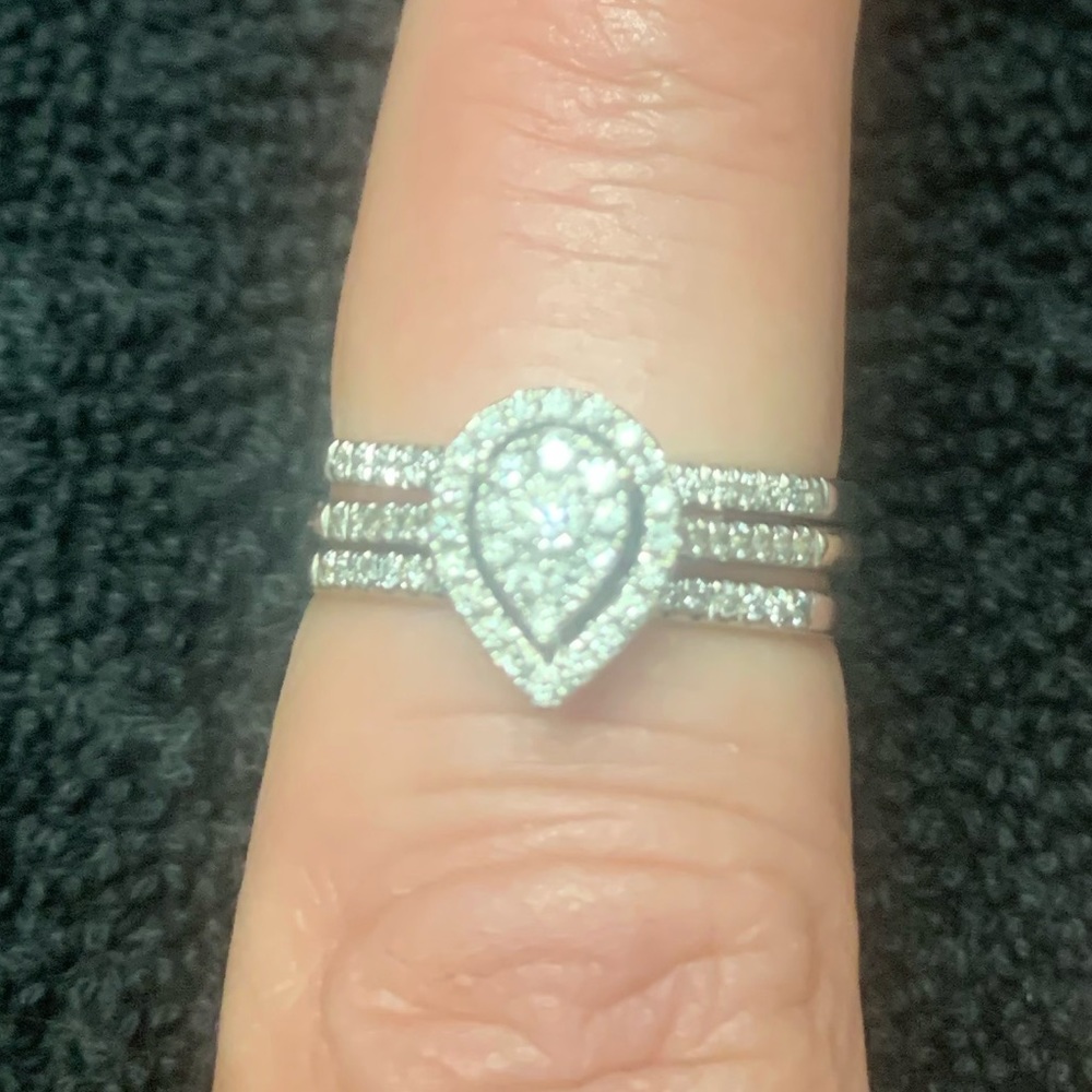 Zales Diamond Cluster Pear Shaped Bridal Set